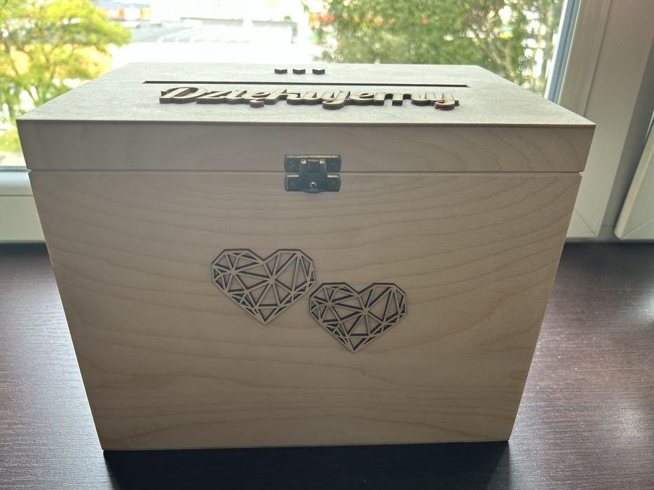 Pudelko drewniane skrzynka na koperty