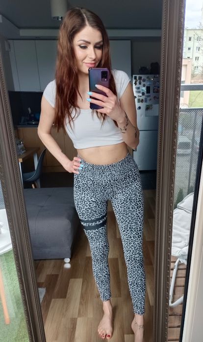 Legginsy bezszwowe panterka M push up