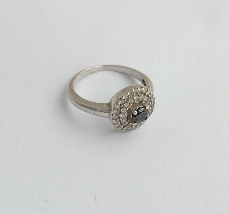 Колечко кільце з камнями, Срібло 925, Розмір 17,4