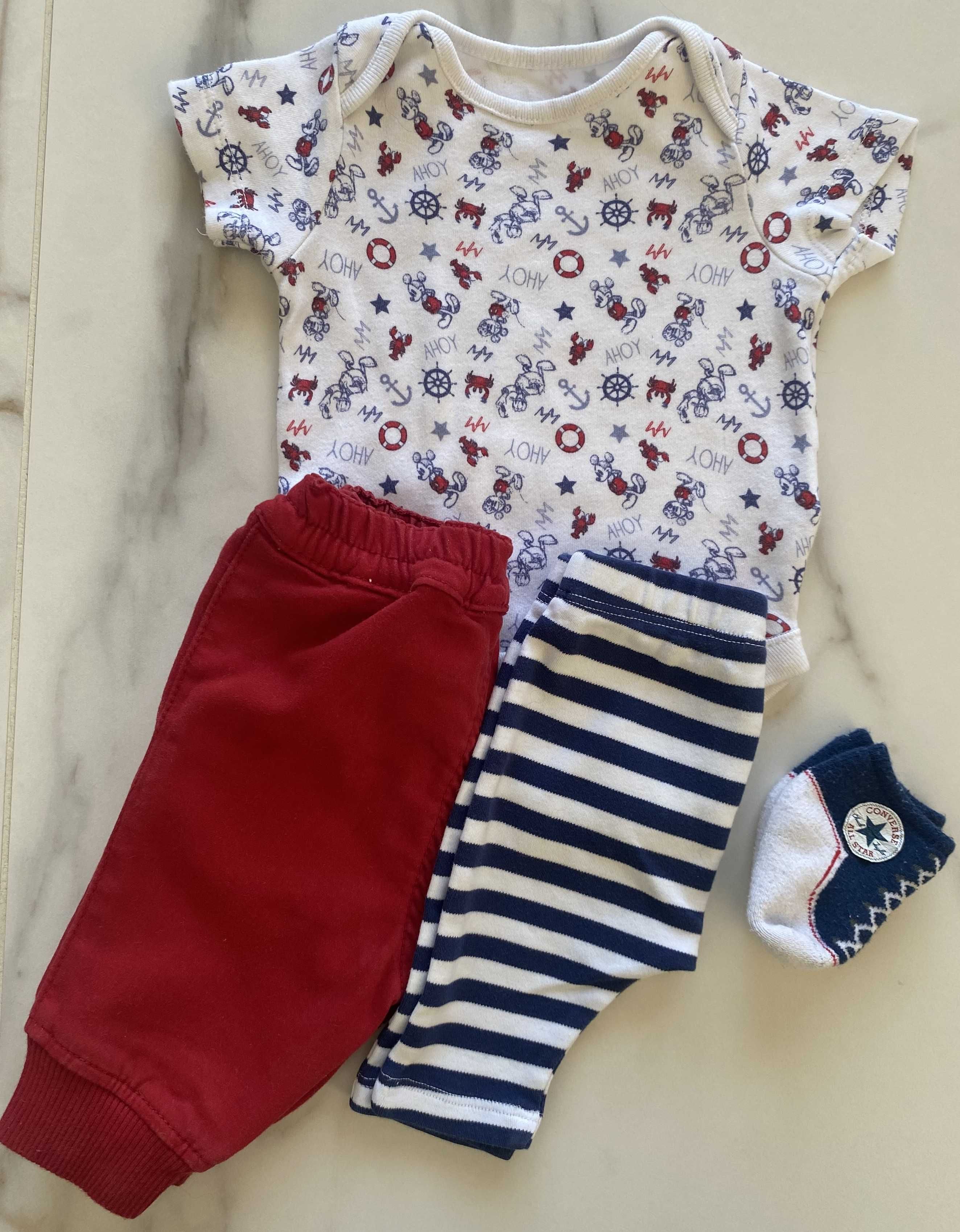 Benetton spodnie converse skarpety body zestaw 8 szt. 0-1m wcześniak