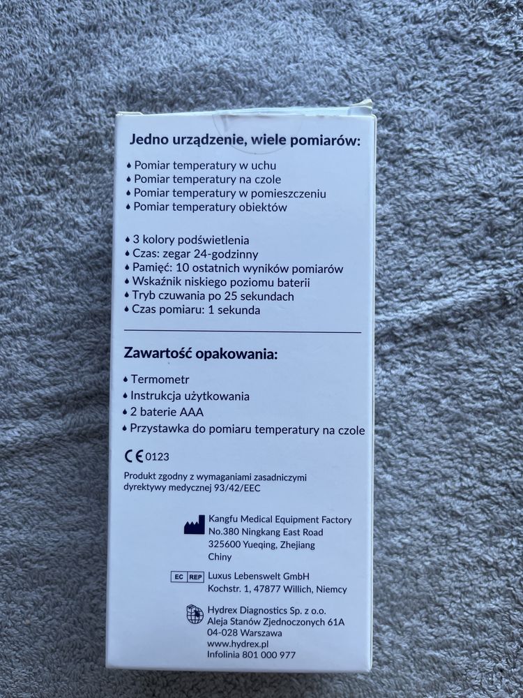 Biało-niebieski termometr wielofunkcyjny elektroniczny Air Doctor