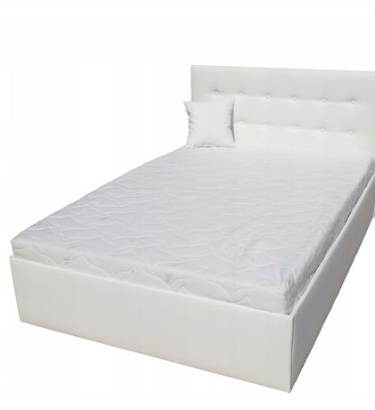 Łóżko 90x200 białe Eco skóra