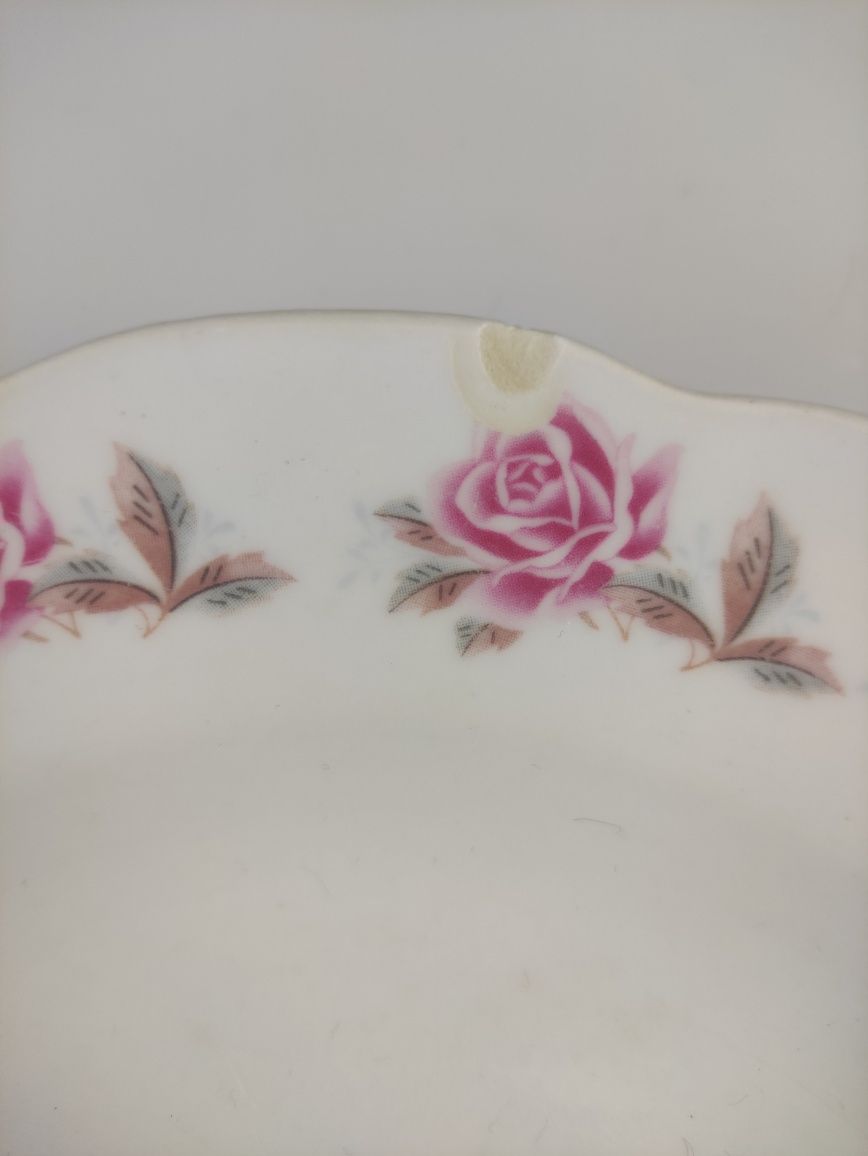 Talerze płaskie zestaw 5szt + gratis róże, chińska porcelana