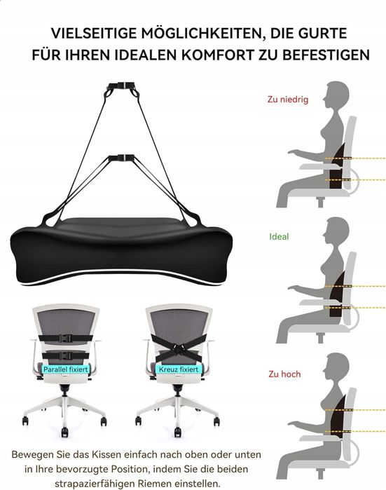 Ergonomiczna poduszka pod plecy z pianki memory