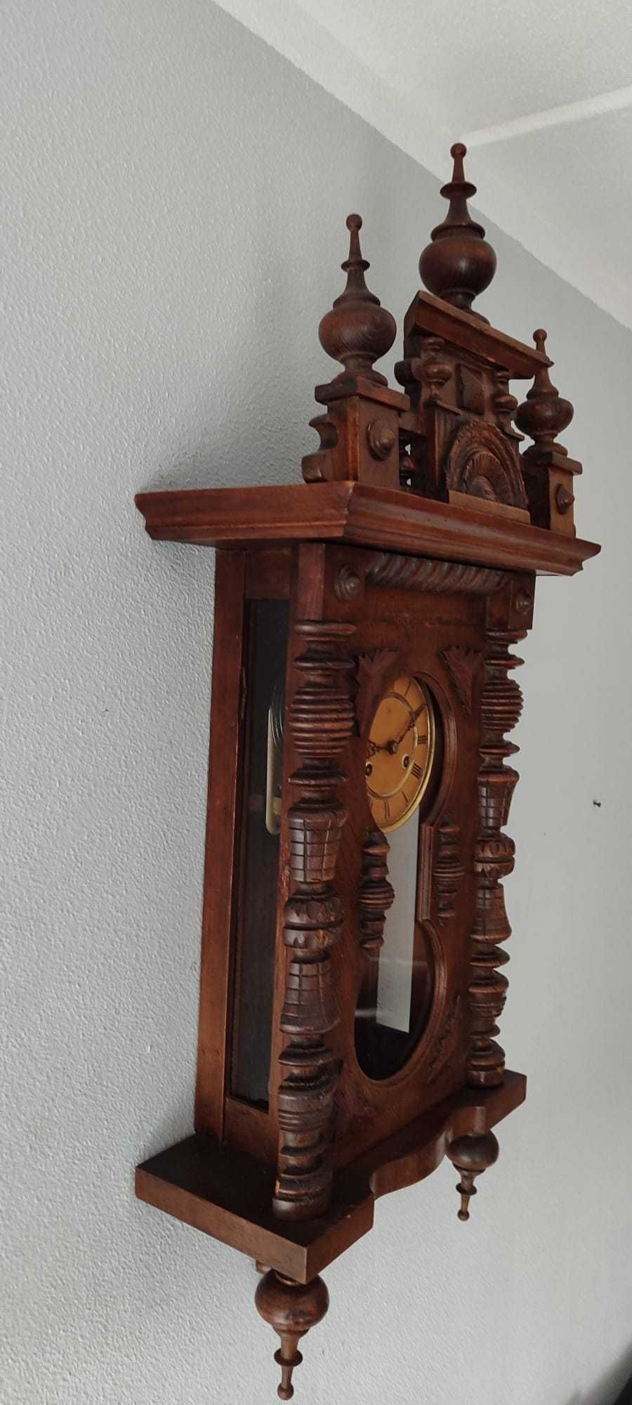 380 Zegar wiszący mechaniczny Junghans 1913 rok antyk
