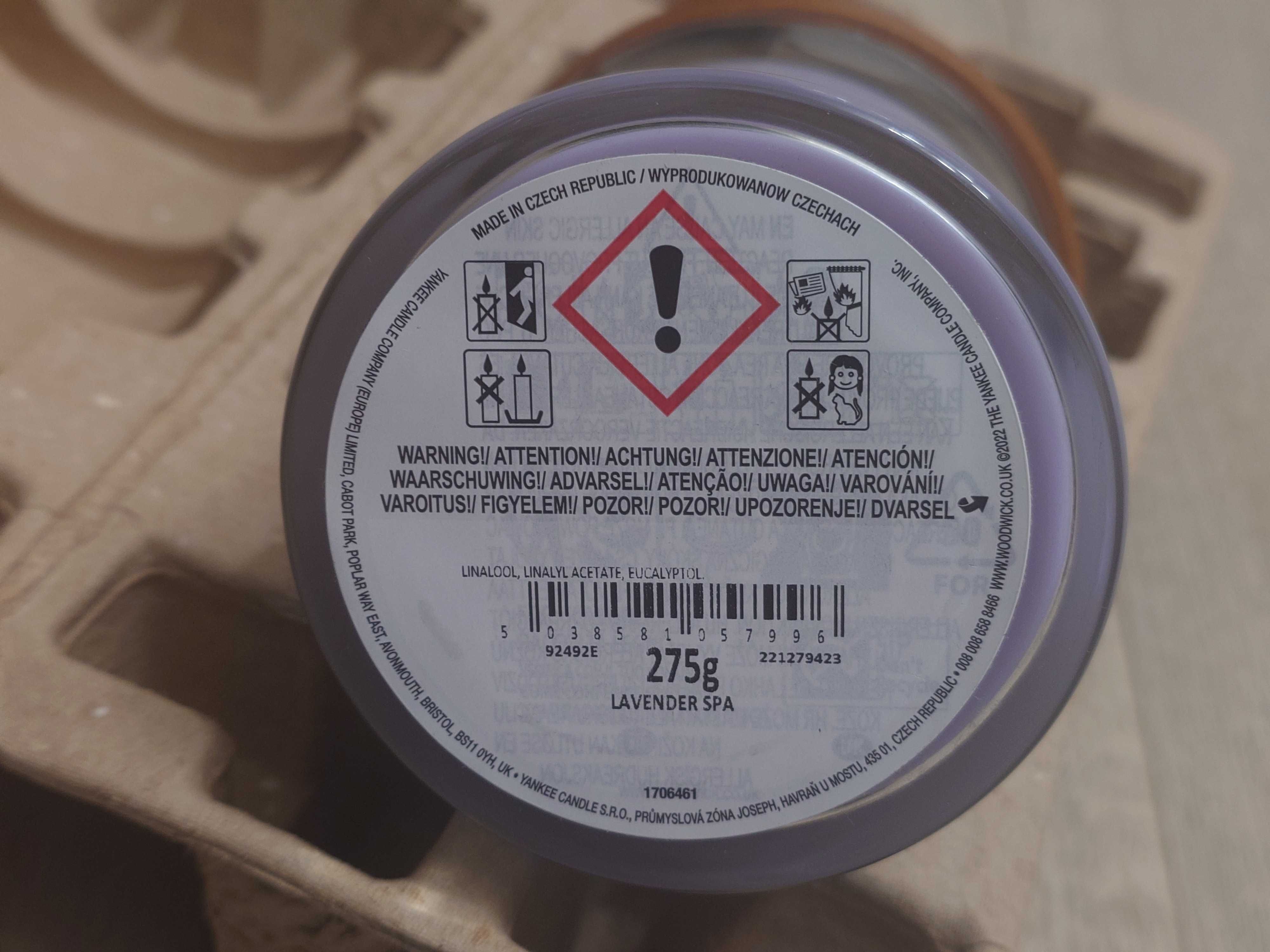 Nowa świeca WoodWick Lavender Spa średnia 275g