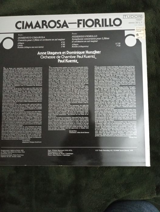 Vinil Domenico Cimarosa - Symphonies Concertantes Pour 2 Flûtes Et Or,