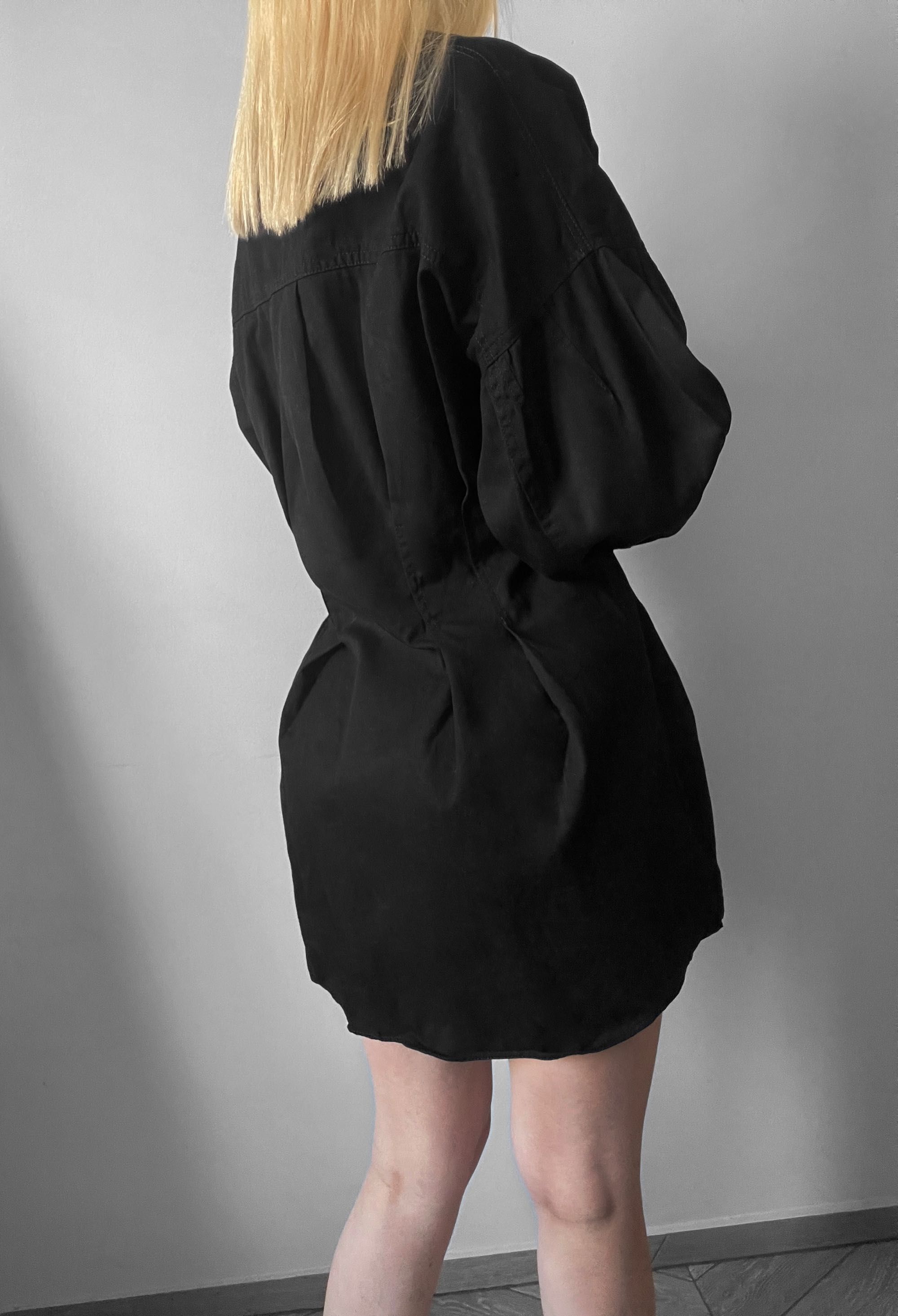 Czarna sukienka 100% bawełna Asos krótka mini marynarka premium