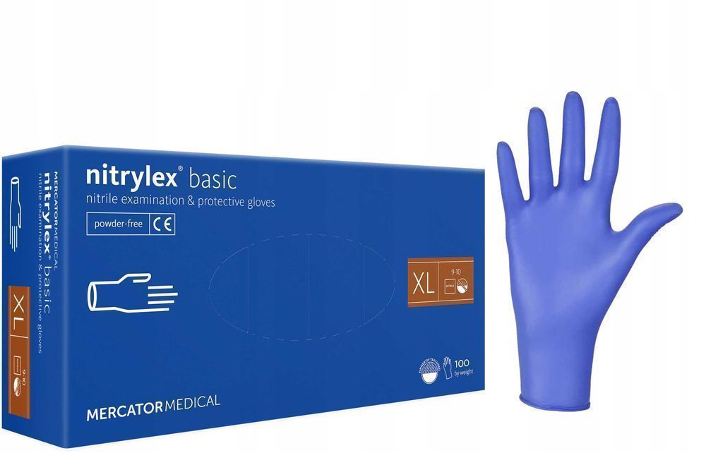 Rękawice Nitrylowe 100 Szt. Nitrylex Basic Dark Blue 10-Xl - 10 Kpl.