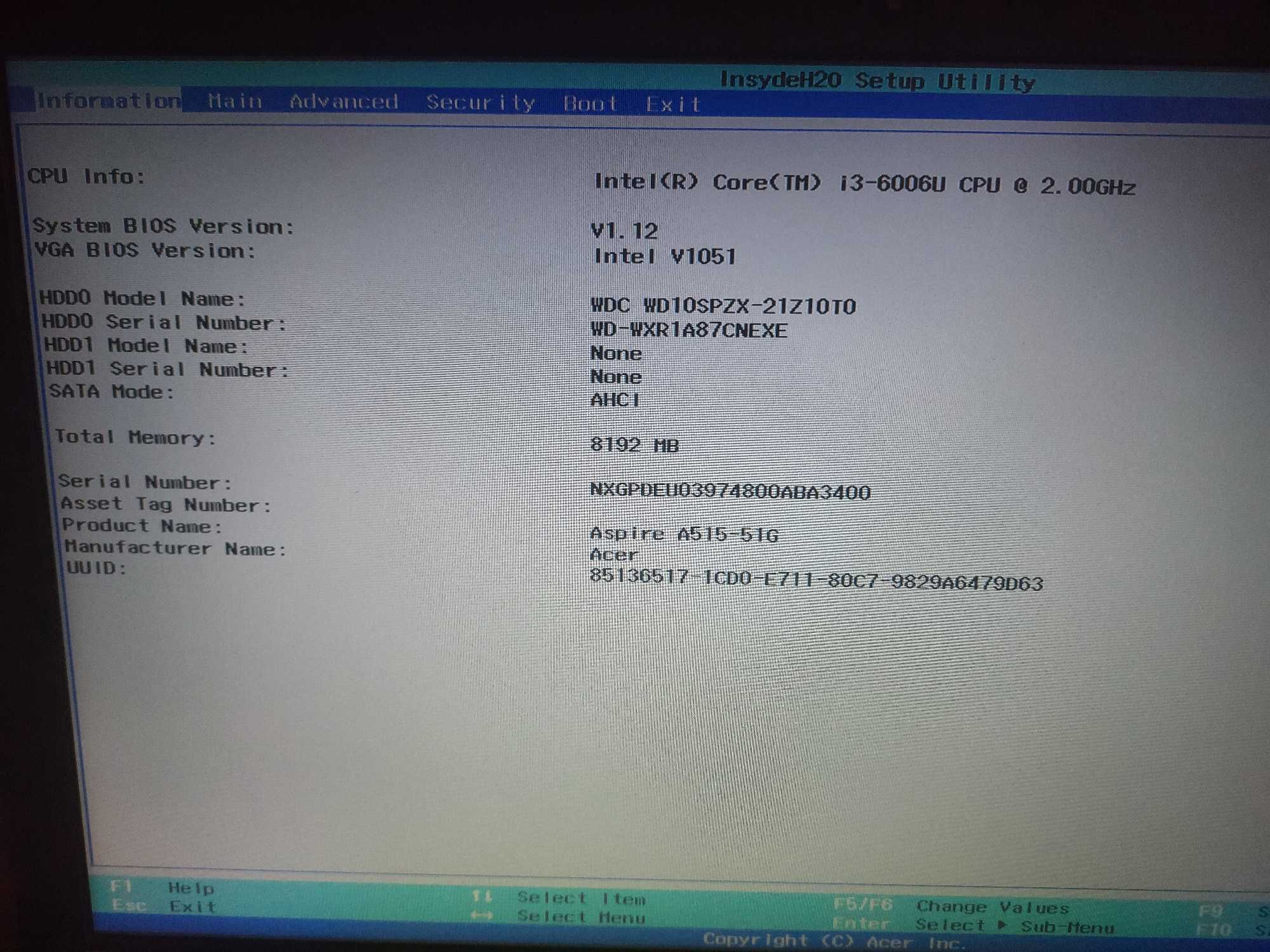 Ноутбук Acer A515-51G-389W (Intel Core i3-6006U/RAM 8 ГБ/HDD 1 ТБ)