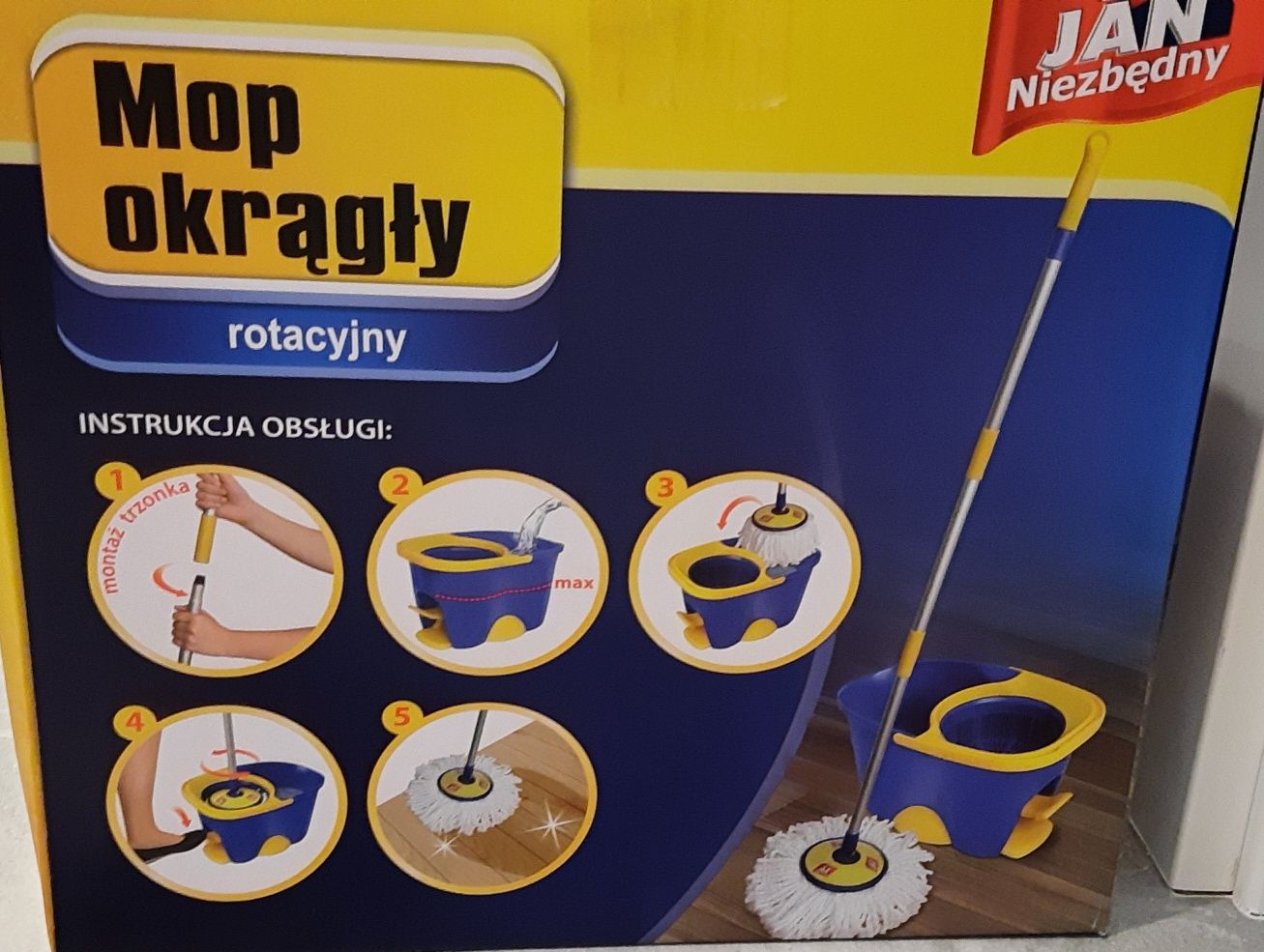 MOP rotacyjny okrągły z wiadrem JAN NIEZBĘDNY