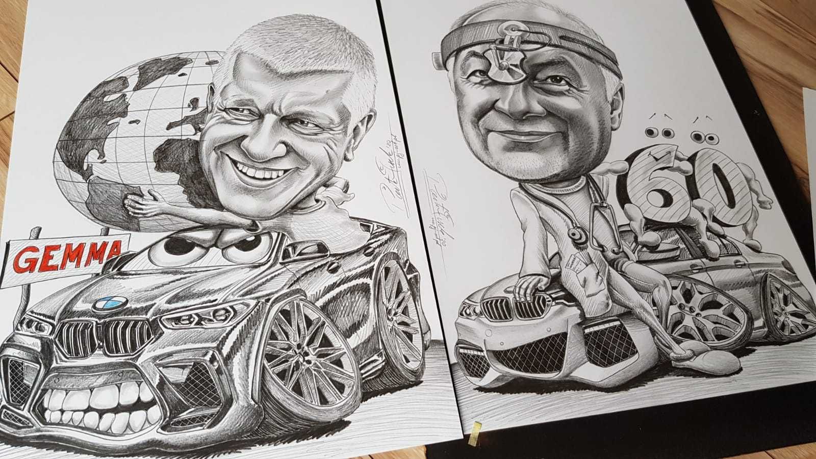 Karykatura na zamówienie KRAKÓW WIELICZKA portret pj-art Piotr Jasek