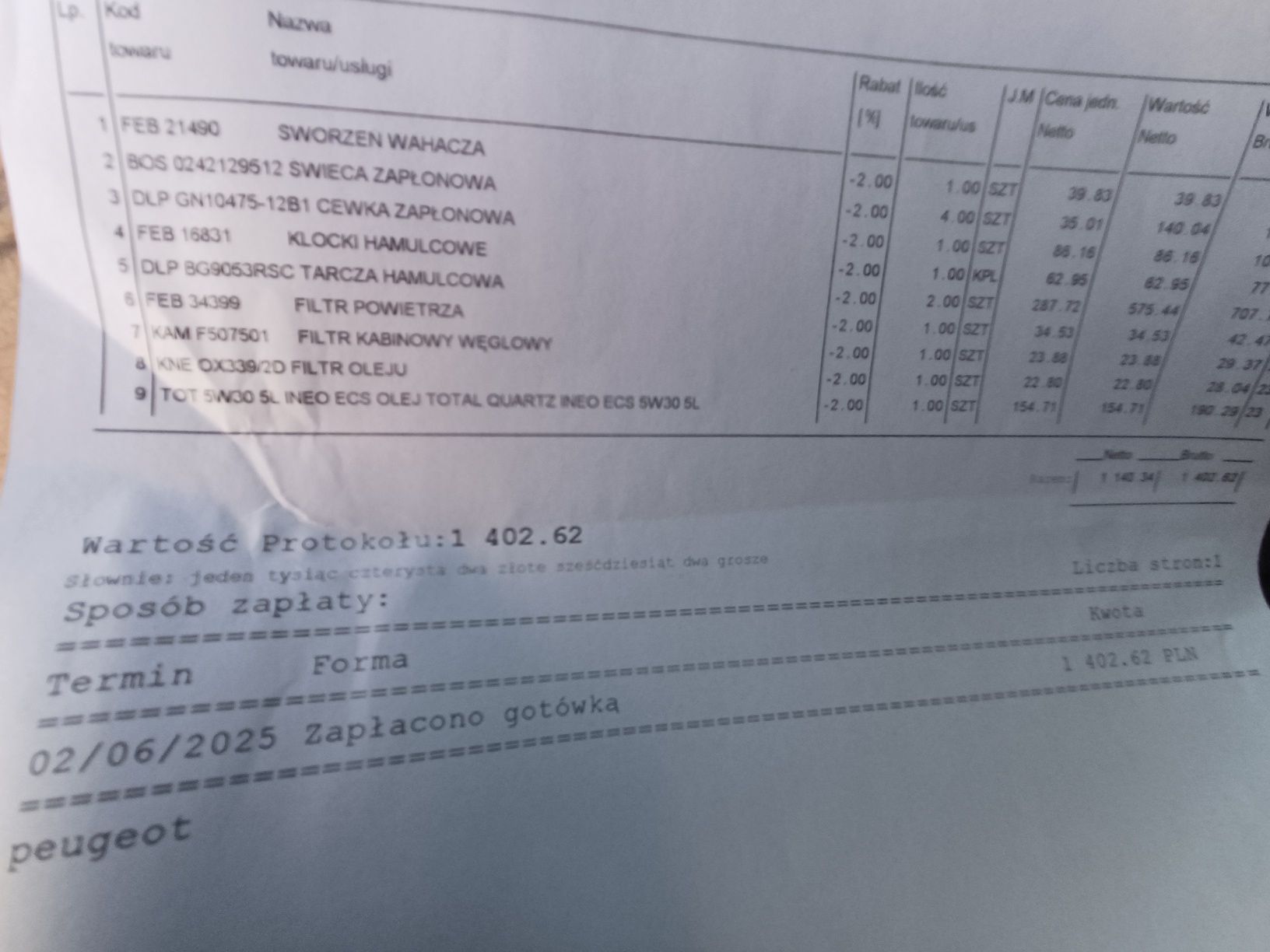 Sprzedam samochód marki peugot partner