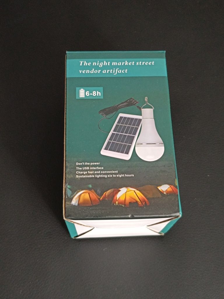 Lampa LED żarówka 7W z panelem słonecznym
