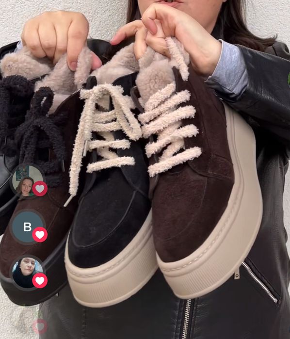 Зимові черевики на платформі, натуральна замша