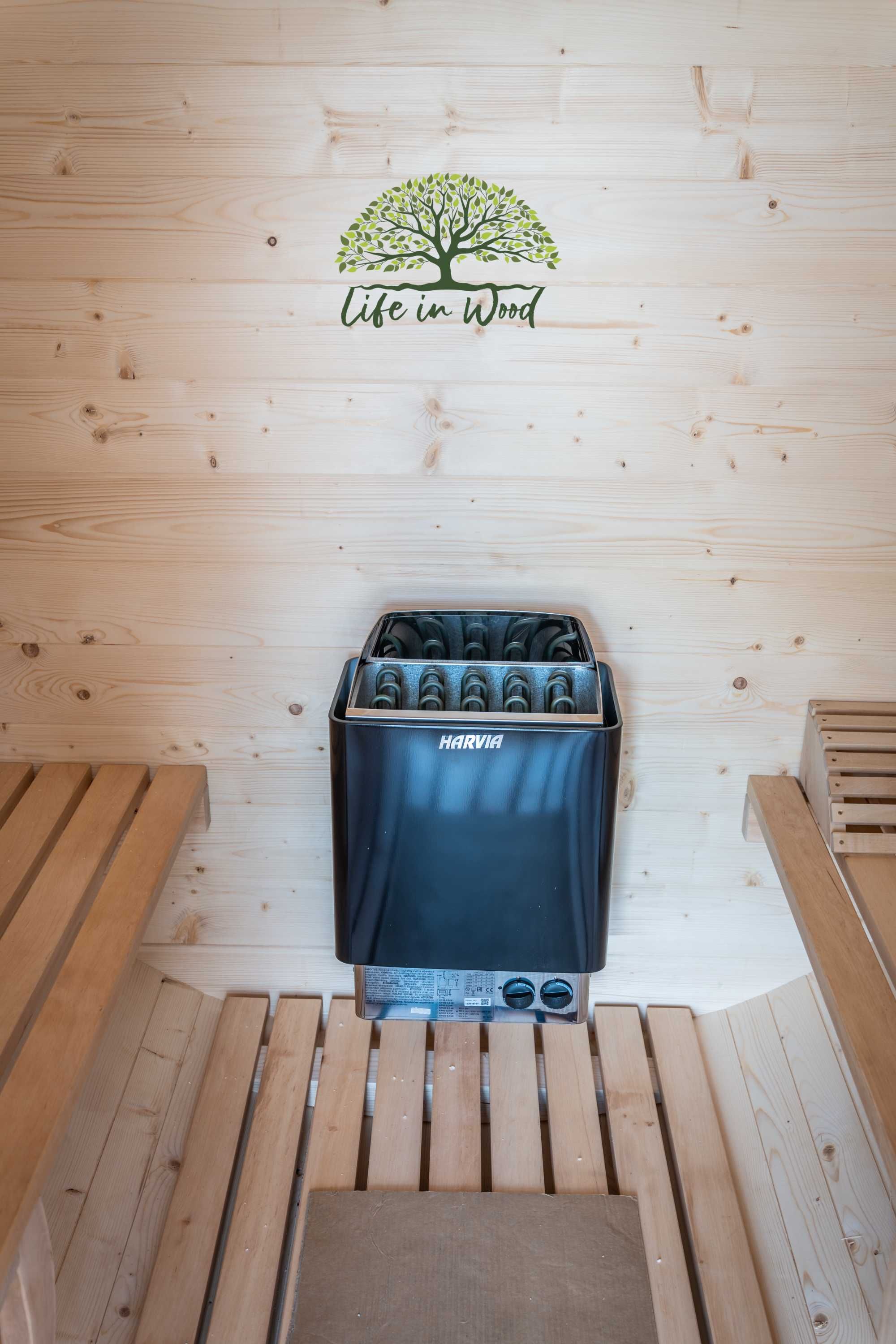 Sauna ogrodowa beczka z przedsionkiem 230cm Olejowana UV od ręki!
