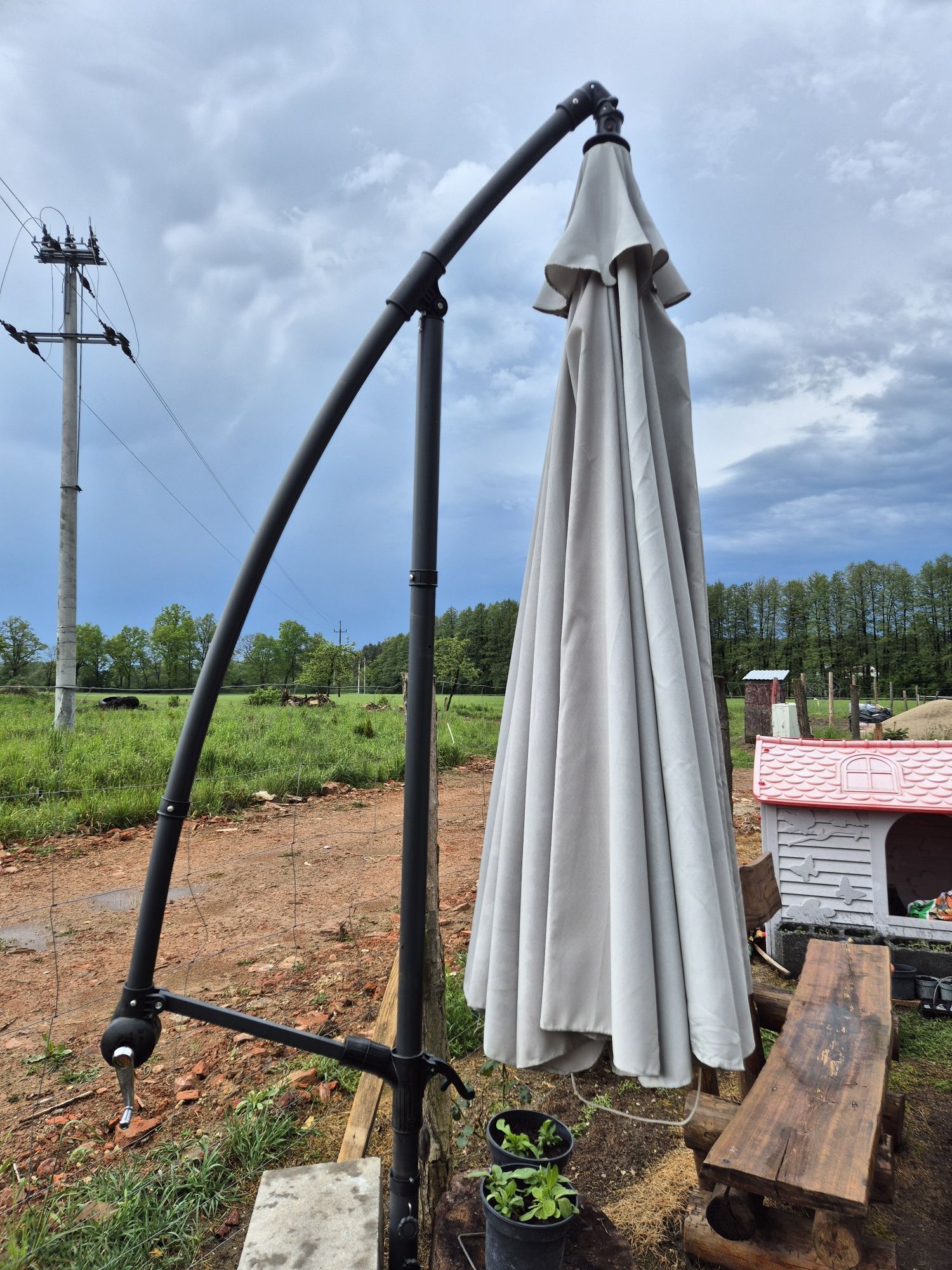 Parasol ogrodowy 3m uszkodzony