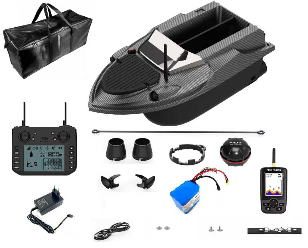 Łódka Zanętowa Echosonda Flytec V080 GPS Auto Powrót Akumulator 20A