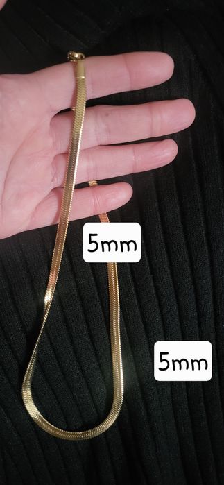 Nowy łańcuszek stal nierdzewna złoto żmijka 45cm choker