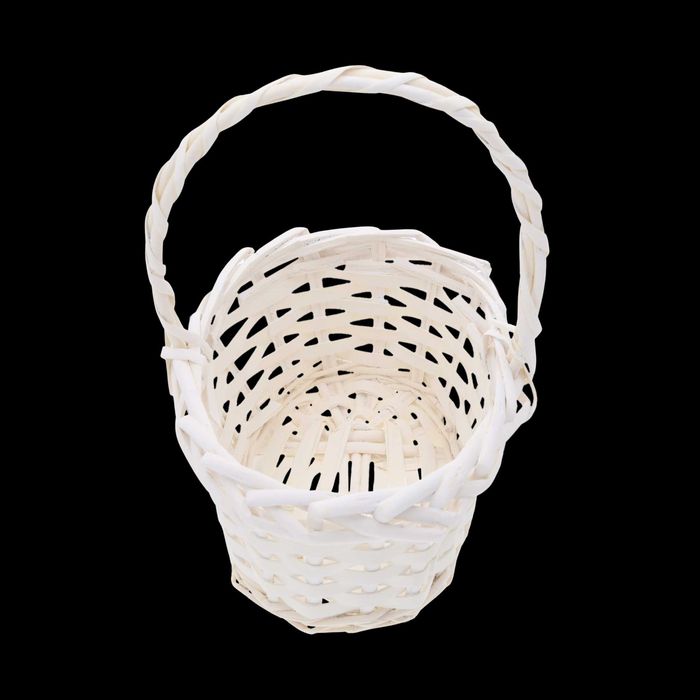 Biały owalny kosz wiklinowy S święconka wielkanoc