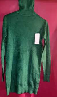 Zielony, długi golf/sweter S/XL