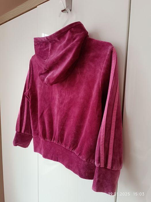 Welurowa bluza z kapturem r 110 dla dziewczynki