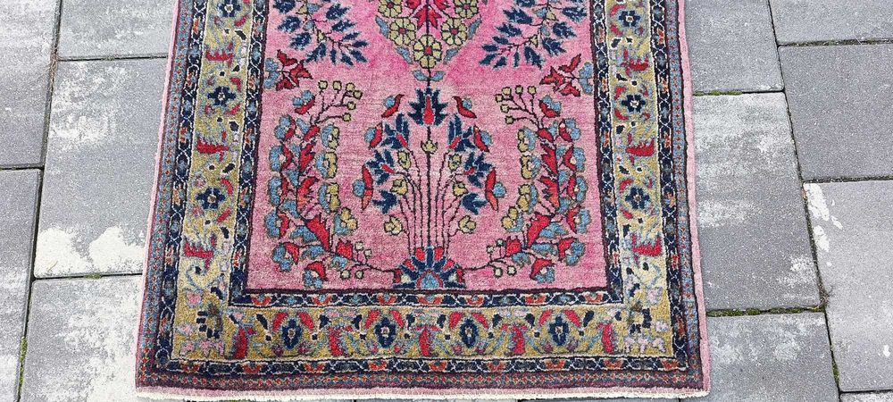 Sarouk perski dywan tkany ręcznie wełna z jedwabiem 125 x 66 cm piękny