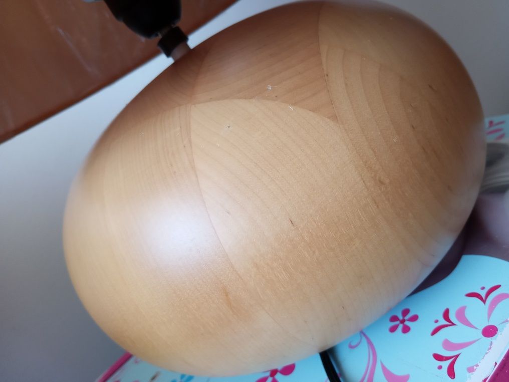 Candeeiro em madeira (pesado 3,5kg)  de mesa, 40cm total