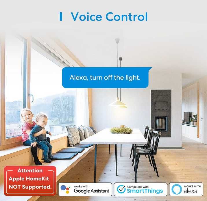 Inteligentny Przełącznik Światła kompatybilny Alexa Google Home Meross
