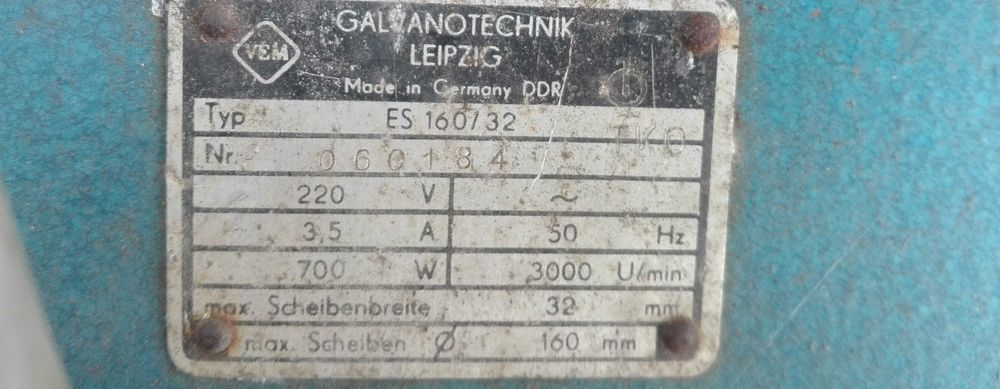 Szlifierka stołowa podwójna warsztat 0.7 kW Leipzig Germany DDR