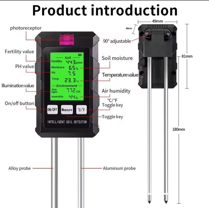 Детектор, тестер грунту 6 в 1.