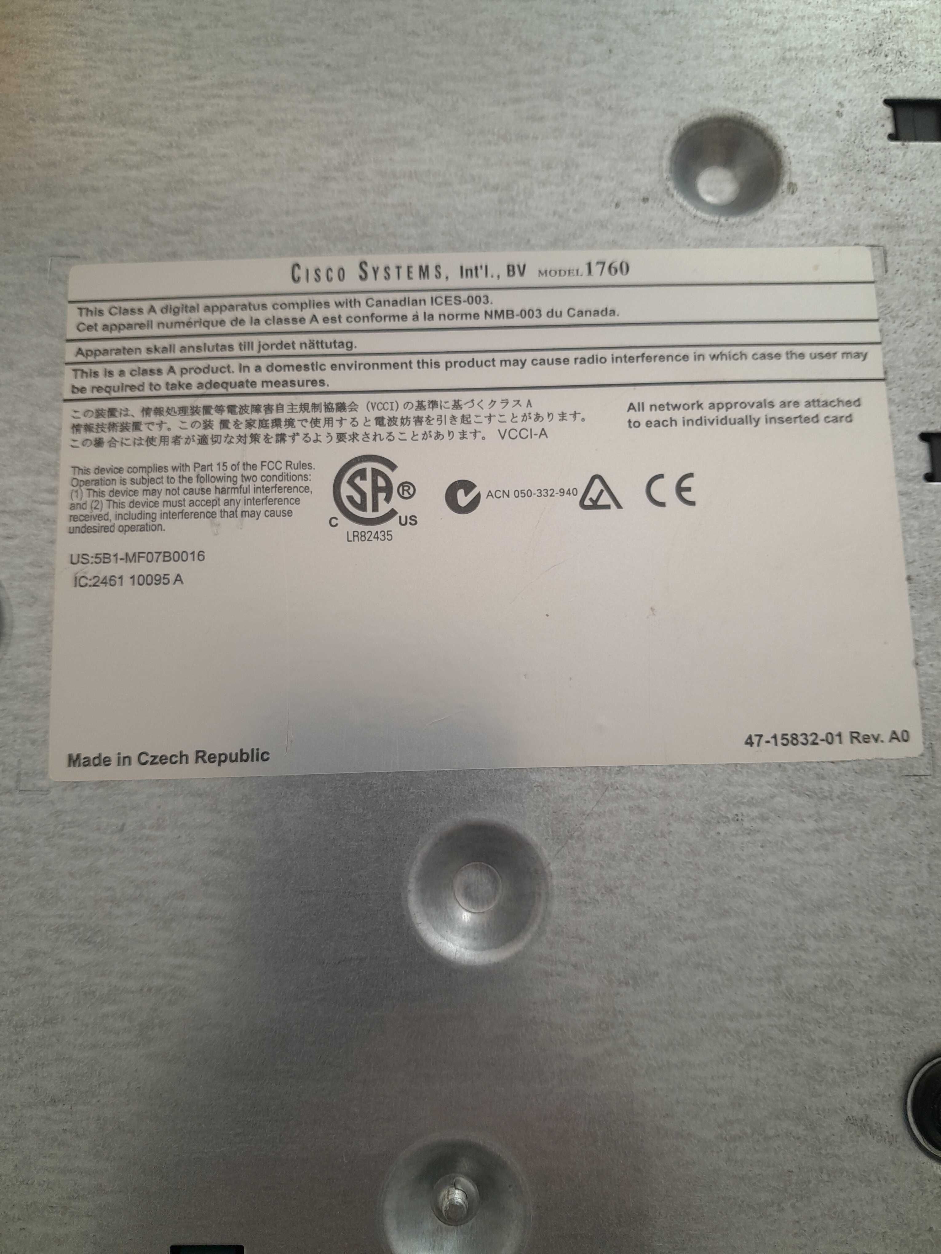 Маршрутизатор Cisco 1760