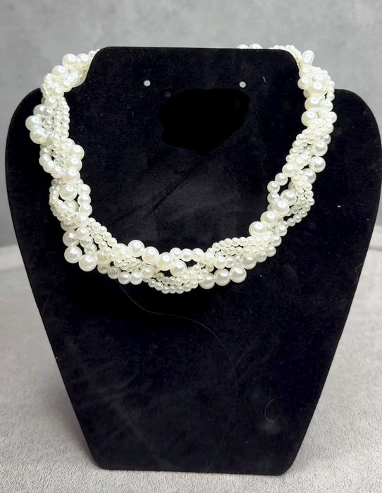 Nowy naszyjnik perełki colia przepiękny wielowarstwowy