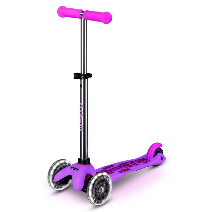 Триколісний самокат Mini Micro Deluxe Glow LED світиться вночі