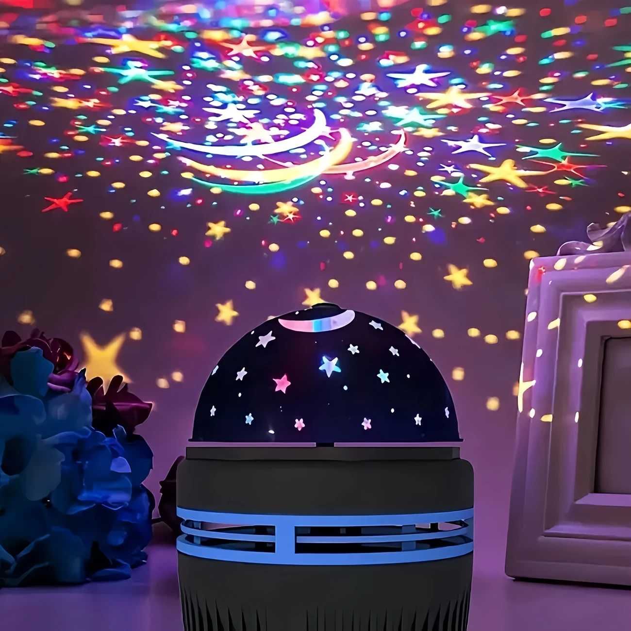 Lampka nocna PROJEKTOR GWIAZDY Obrotowa USB