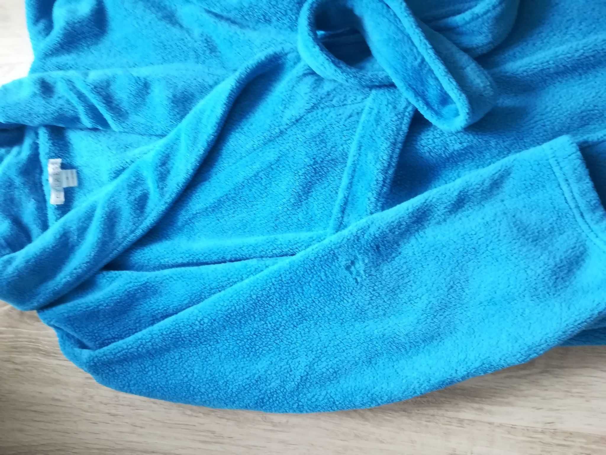 Szlafrok niebieski M / L frotte szafirowy