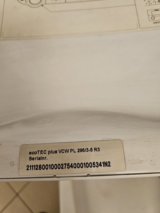 Sprzedam kocioł dwufunkcyjny Vaillant  ecotec plus VCW PL 296 3-5 R3