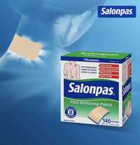 SALONPAS(Япония) 140 шт пластырь от боли 7,2 х 4,6см Большая упаковка