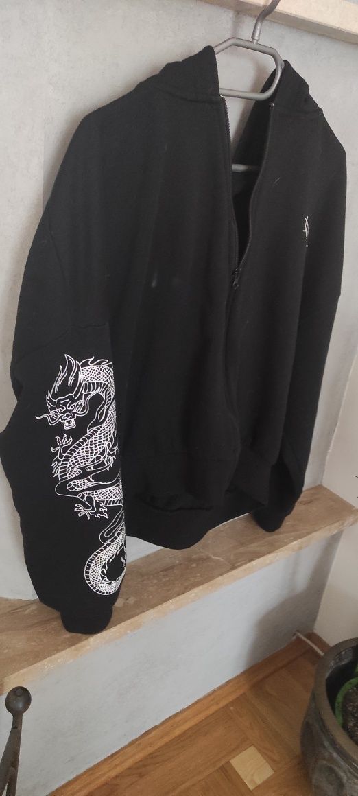 Bluza oversize hoodie smok r. S