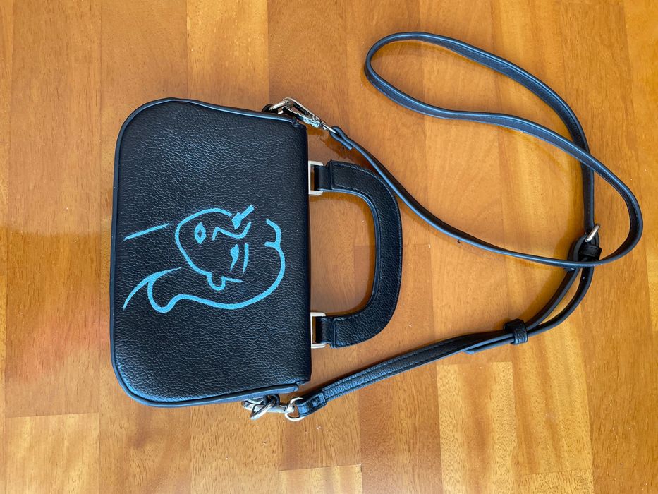 Torebka Forever 21 czarna ręcznie malowana