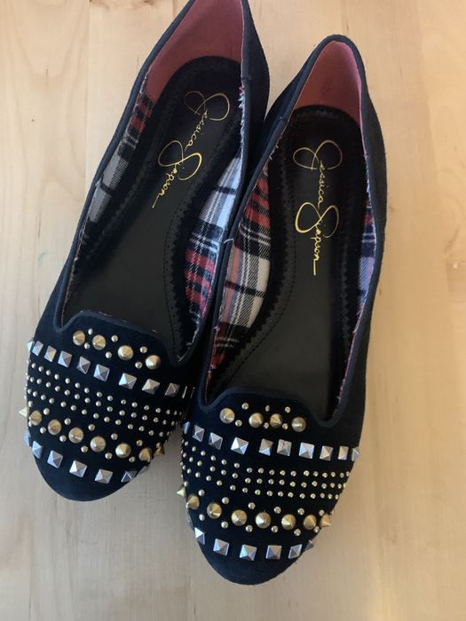 Buty czarne kryte zamszowe
