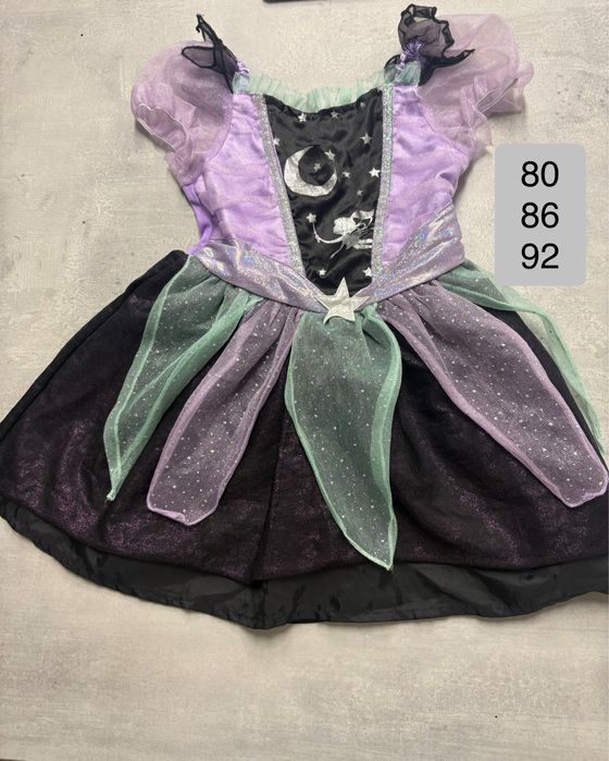Sukienka 80, 86, 92 strój przebranie kosrium wróżka czarodziejka karna