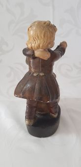 Escultura séc. XIX homem mulher dança traje típico Holanda