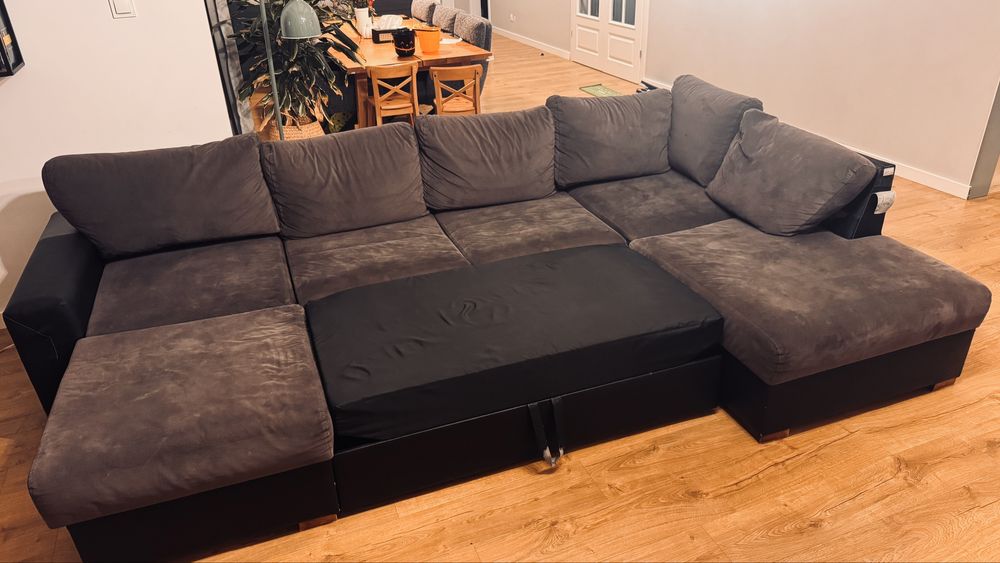 Kanapa naroznik sofa funkcja spania pojemniki