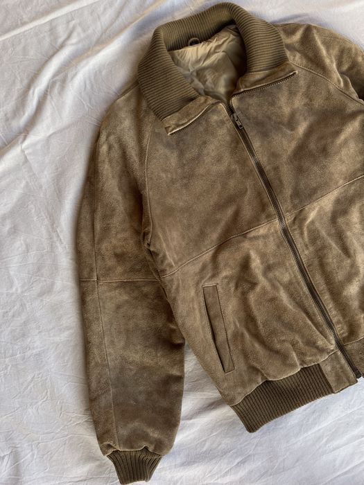 Винтажный замшевый бомбер Vintage Bomber Jacket 90s Style Made Korea