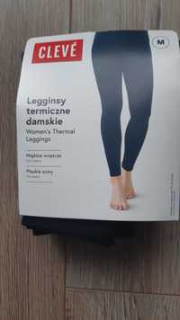 Nowe legginsy termiczne damskie  M Cleve czarne leginsy