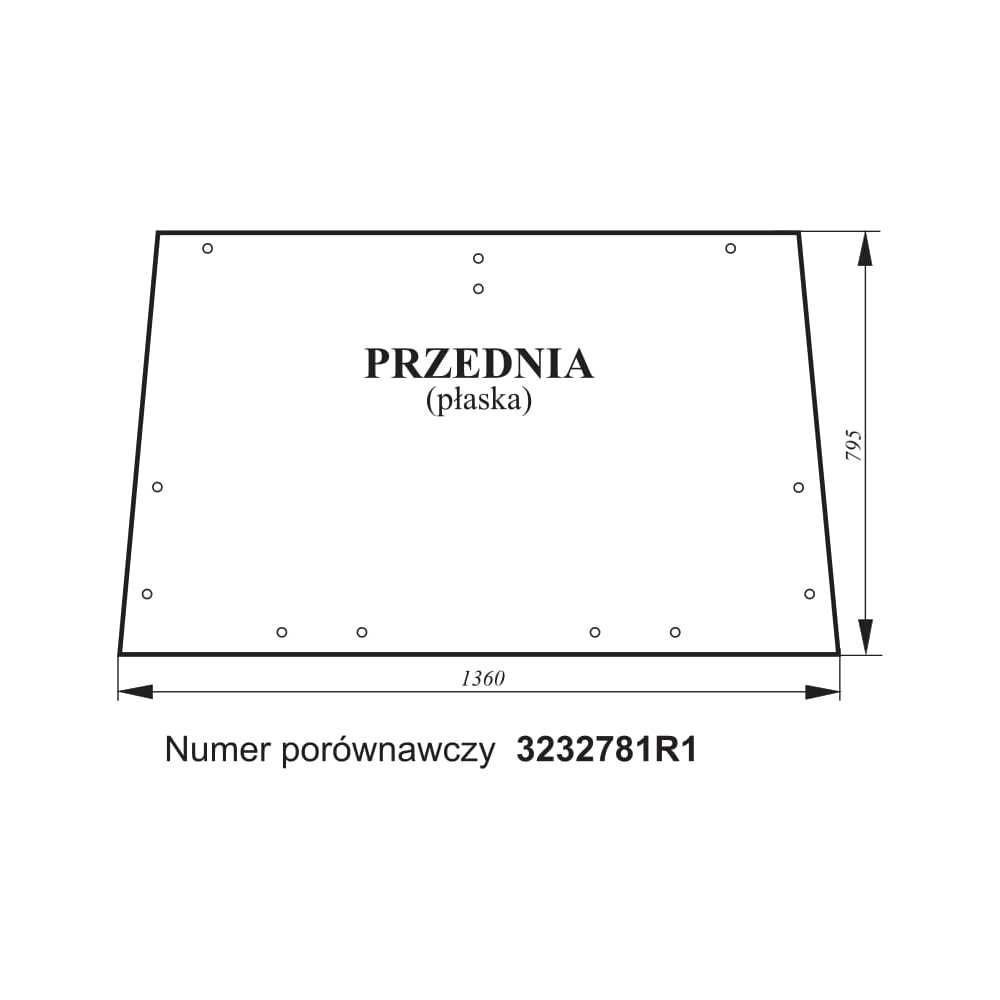 szyba przednia do ciągnika Case 644 kabina Comfort 2000 ACX1195