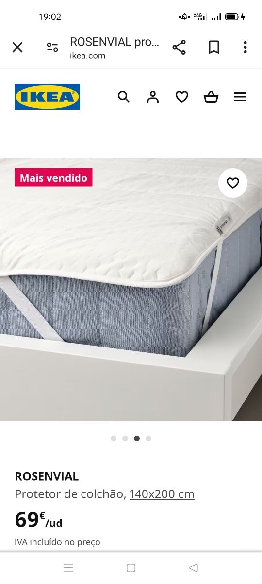 Protetor colchão rosenvial IKEA. NOVO