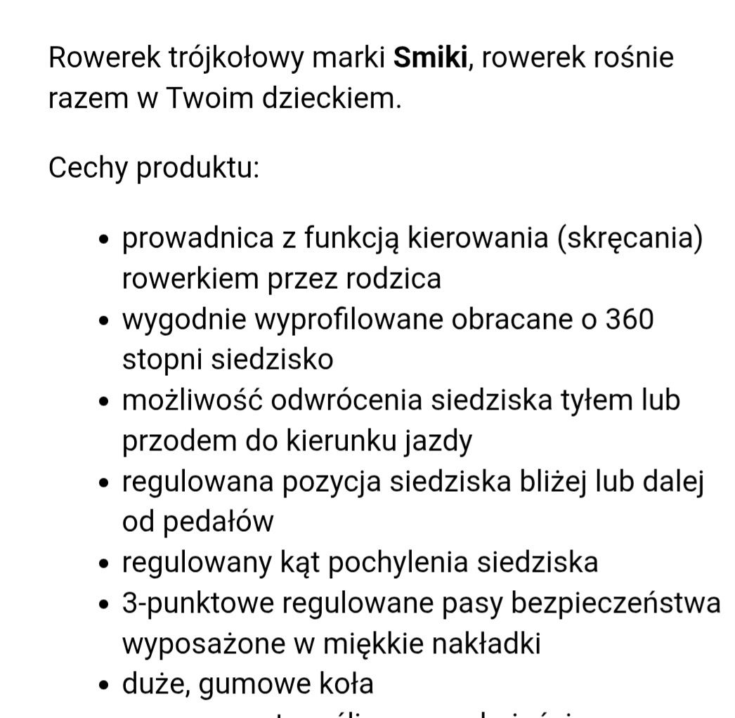 Rowerek trójkołowy