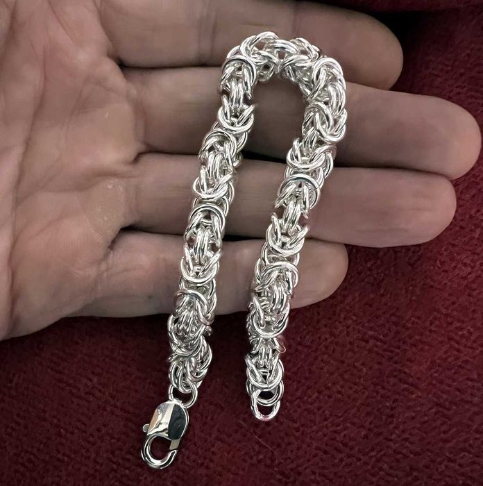 Bransoleta bizantyjska-królewska 56g 22cm 8,3mm srebro 925